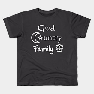 God, Country, Family Kids T-Shirt